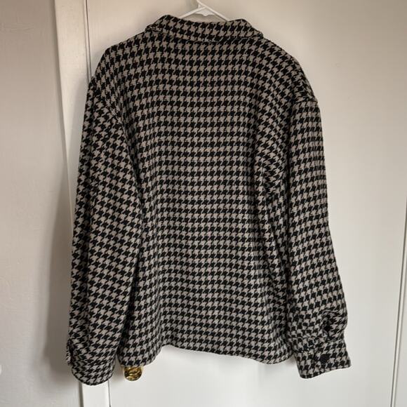 Anine Bing Flynn Houndstooth Jacket Black White Brown Blazer Shacket - Picture 8 of 8